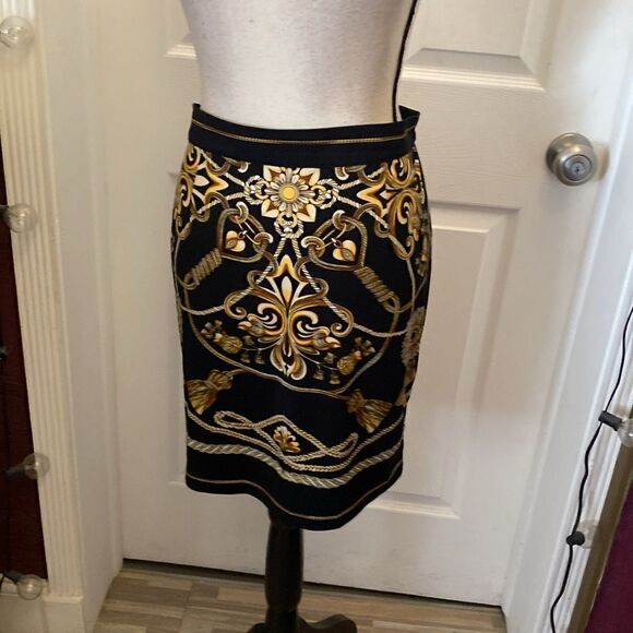 Cache Black and Cream Embellished Mini Pencil Skirt - Picture 5 of 7